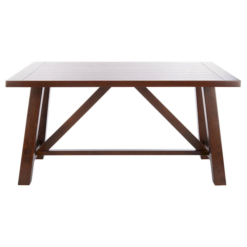 Brown Rustic Rectangle Dining Table with Splayed Legs for 4–6 Person