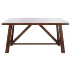 Brown Rustic Rectangle Dining Table with Splayed Legs for 4–6 Person