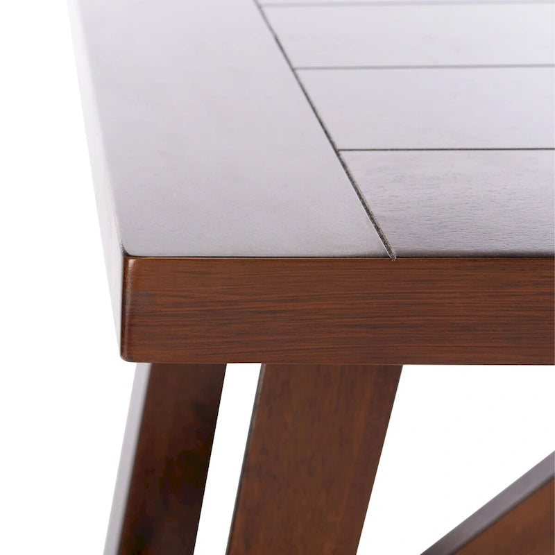 Brown Rustic Rectangle Dining Table with Splayed Legs for 4–6 Person
