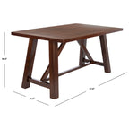 Brown Rustic Rectangle Dining Table with Splayed Legs for 4–6 Person