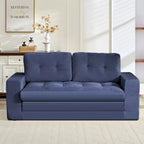 Mjkone 71" 2-in-1 Schlafsofa, umwandelbar, gerippter Stoff, klappbares Zweisitzer-Schlafsofa mit geknöpften Polstern, platzsparend