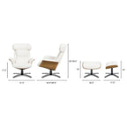 Jovan 31.5 Echtleder Relaxsessel mit Ottoman