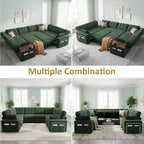 Dyonery 112 Modulares Schlafsofa mit Ausziehfunktion, U-förmiges Schnittsofa mit Stauraum, extra breite und tiefe Sitzflächen für das Wohnzimmer