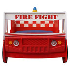 GDFStudio Juna Kinderbett "Feuerwehrauto" mit LED-Beleuchtung