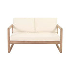 Akazienholz-Gartenmöbel-Set, Outdoor-Sitzgruppe mit Couchtisch und weichen Kissen für Garten, Veranda und Balkon, Beige - Merax