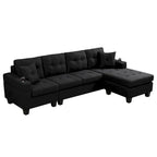 Schnittsofa-Wohnzimmer mit L-förmigem Chaiselongue und Getränkehalter