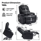 Bestier 34,6'' elektrischer Aufstehsessel mit Massage und Heizfunktion, Relaxsessel aus Kunstleder mit Seitentaschen und Getränkehaltern