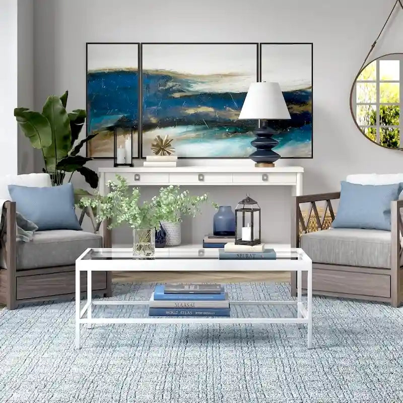 Alexis Couchtisch aus Metall und Glas