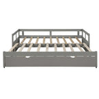 Ausziehbares Tagesbett mit Ausziehfunktion, Holztagesbett mit Ausziehfunktion
