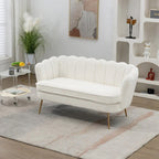 Kleines Mini-Zimmer-Sofa Zweisitzer mit Goldmetallfüßen - 2 Sitzer