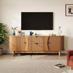 Schwarz/Braun Mid-Century TV-Schrank mit 2 Schubladen, für 1 Zimmer