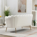 Kleines Mini-Zimmer-Sofa Zweisitzer mit Goldmetallfüßen - 2 Sitzer