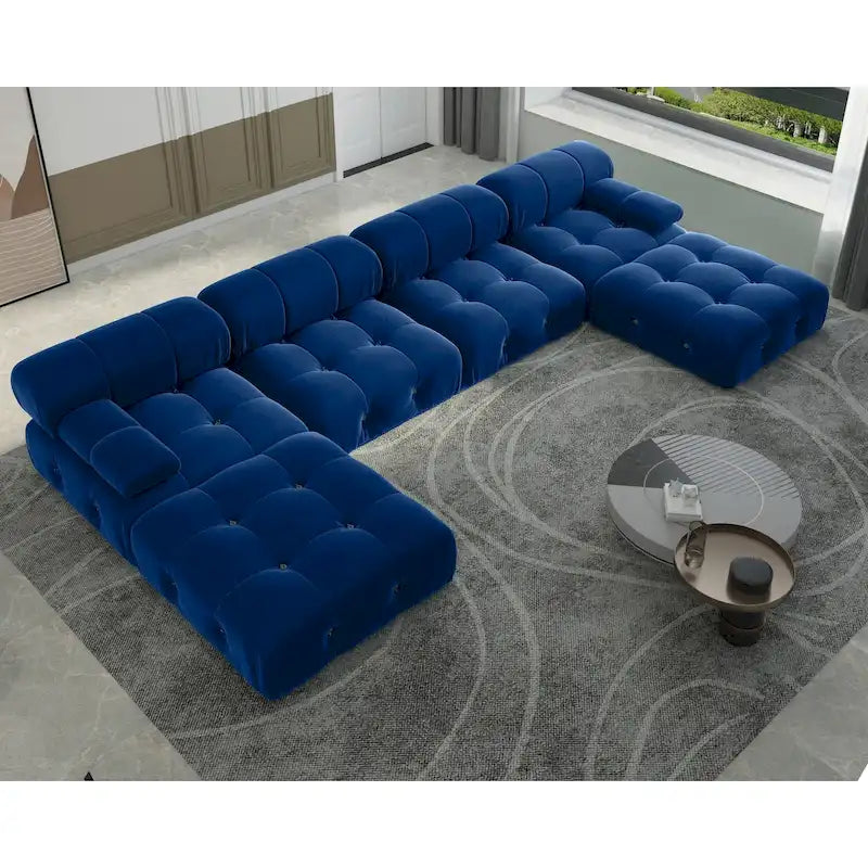 138 Modulares Schlafsofa, U-förmiges, minimalistisches Samtsofa