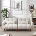 Verwandelbares Futon-Schlafsofa mit verstellbaren Positionen und Holzbeinen