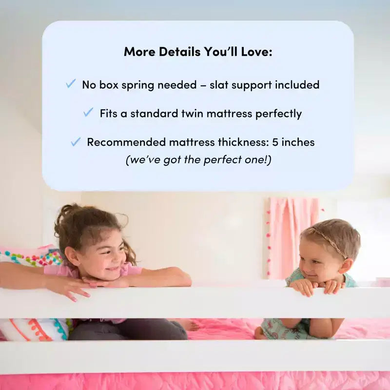 Massivholz-Etagenbett für Kinder (Twin über Twin) mit Schubladen unter dem Bett
