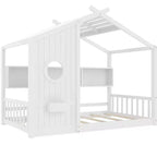 Bodenhausbett mit integrierten Ablageregalen & Lattenrost