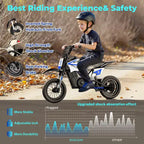 ECOLEAP K1 Elektro-Dirtbike für Kinder 36V, 25 km/h schnell, 22 km Reichweite, 700W Spitzenmotor, 3 Geschwindigkeitsmodi, 12 Zoll Offroad-Reifen, UL, Alter 3-10