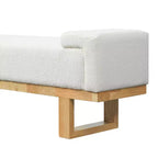 Christopher Knight Home Paulina Moderne Bank aus Kautschukholz mit Bouclé-Polsterung