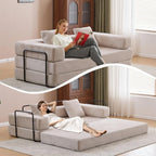Umwandelbares Bodenschlafsofa mit Rückenkissen, Chenille-Gewebe für Wohnzimmer Schlafzimmer