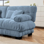 L-förmiges Loveseat Sofa Chenille Sektionssofa mit Lendenkissen
