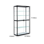 Zeitgenössische rechteckige Vitrine aus schwarzem Glas