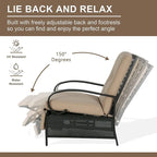 Verstellbarer Liegestuhl Lounge Sessel Gartenliege Sofa mit Kissen - 38 (T) x 26,5 (B) x 38,5 (H) ZOLL