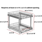 Auszugschrank-Organizer, 2 Etagen, strapazierfähiges Metall mit lebenslanger eingeschränkter Garantie – Rostfreies Chrom-Finish