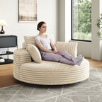 Einzelsessel aus Kord-Chenille-Schaumstoff, drehbar