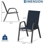 Terrassenstühle, stapelbare Outdoor-Esszimmerstühle, 4er-/6er-Set, wetterfeste, leichte Textilene-Outdoor-Stühle mit Armlehnen für Garten und Pool