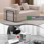 Umwandelbares Bodenschlafsofa mit Rückenkissen, Chenille-Gewebe für Wohnzimmer Schlafzimmer