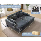 AMERLIFE 93 Doppel-Récamiere-Sofa für Zwei, tiefes Cloud-Sofa mit Lendenkissen & breiten Armlehnen, einfache Montage, Kunstfell