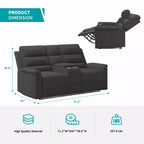 Beige/Graues 2-Sitzer Sofa mit Relaxfunktion aus Tech-Stoff, verstellbare Rückenlehne & Fußstütze