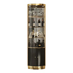 Glam Glossy Glas Gold Metall Abgerundete Display-Eckvitrine