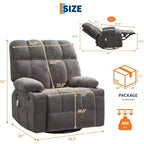 Übergroßer Relaxsessel für Erwachsene, Manueller Dreh-Schaukelsofa, Seitentaschen & Getränkehalter für Große und Schwergewichtige, Wohnzimmer