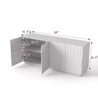 59 Modernes Spiral-Sideboard-Buffetschrank, flaches Kunst-Eingangs-Aufbewahrungsschrank mit 3D-Riffeltextur-Türen
