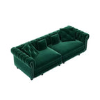 Whisen Velvet 3-in-1 Schlafsofa und wandelbares Schlafsofa im Kingsize-Format mit ausziehbarem Ottomane, getuftetem Design