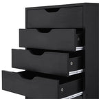 Schmaler Holzschrank mit 9 Schubladen, leichtgängigen Auszügen und Ablagefach oben