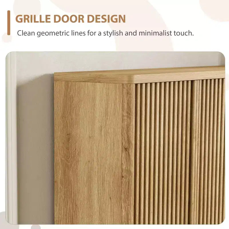 Schuhschrank mit geriffelter Tür, verstellbare Einlegeböden für Eingangsbereich und Wohnzimmer
