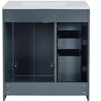 30 Zoll Einzelwaschtisch-Badschrank mit Unterschrank und 3 Schubladen – Schwarz / Blau / Grün / Indigo / Weiß
