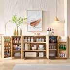Küchenbuffet Anrichte mit 4 Türen und Regalen, modernes großes Sideboard Buffet Aufbewahrungsschrank, 66 Kaffeebar-Aufbewahrungsschrank