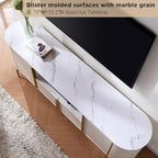 Moderner Luxus-TV-Ständer, Entertainment-Center, mit Kunstmarmorplatte