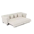 Whisen Velvet 3-in-1 Schlafsofa und wandelbares Schlafsofa im Kingsize-Format mit ausziehbarem Ottomane, getuftetem Design
