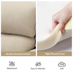 2er-Set Elisabete Modern Wingback Echtleder-Liegesessel mit Vintage-Nagelkopfleiste für Wohn- und Schlafzimmer | ART OF LIVING DESIGNS