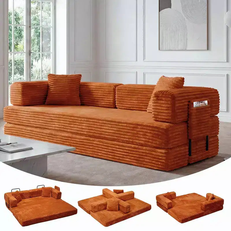 80.7 5-in-1 Schlafsofa – Kord, 544 kg, kein Aufbau