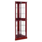 Eck-Vitrinenschrank, Kirsche/Nussbaum, 4-türige Glasvitrine