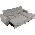 Roomfitters 103 Verwandlungs-Ecksofa mit Stauraum-Recamiere, verstellbaren Kopfstützen, L-förmiges Schlafsofa