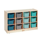 Mobiler Cubby-Schrank mit 15 offenen Behältern, 3x4, Kindermöbel