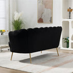 Kleines Mini-Zimmer-Sofa Zweisitzer mit Goldmetallfüßen - 2 Sitzer