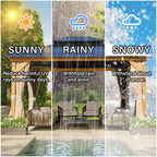 EROMMY Hardtop-Pavillon, Outdoor-Pergola mit Doppeldach & Netzen & Vorhängen, Hochleistungs-Canopy für Terrasse, Garten, Poolparty
