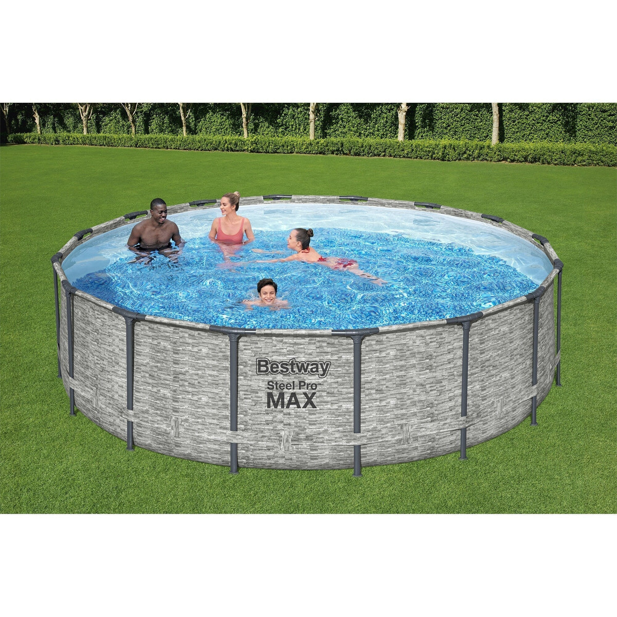 Bestway Steel Pro MAX Rundschwimmbecken Aufstellpool mit Pumpe & Abdeckung